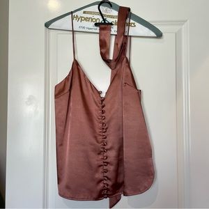 Bronze Silky Top with Tie